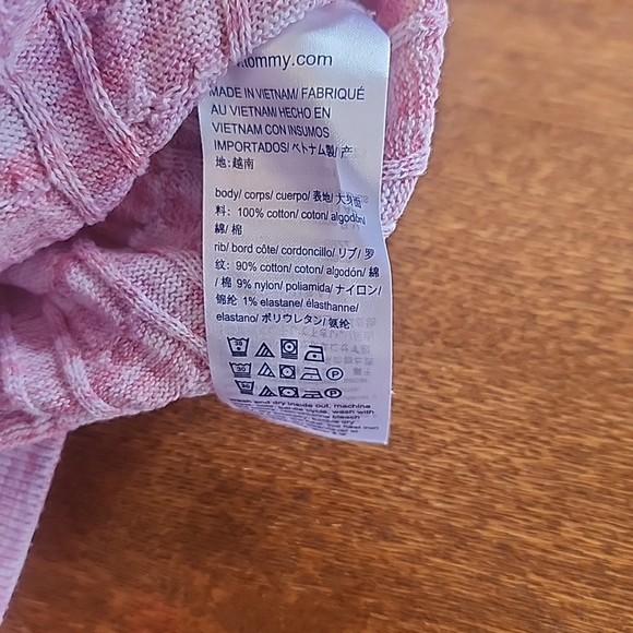 Tommy Hilfiger Women's Pink Cable Knit Sweater Long Sleeve, Size XL B1 - Picture 3 of 4